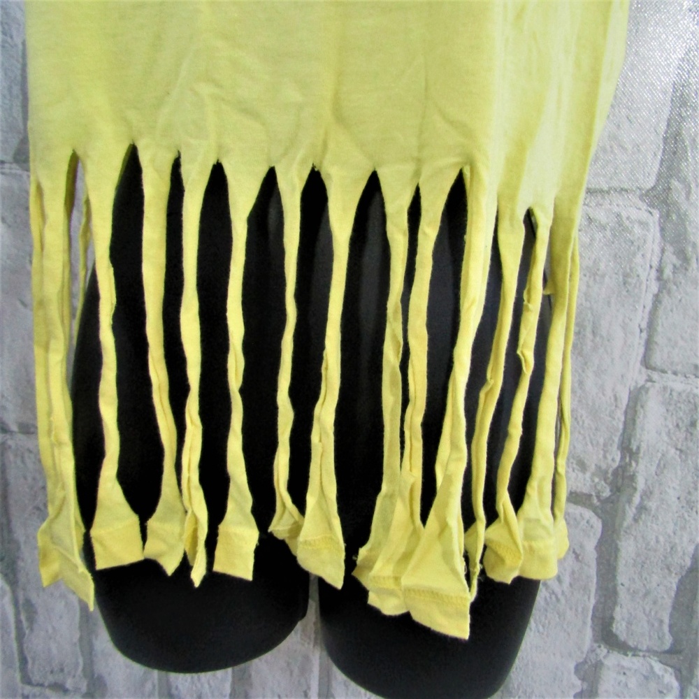 Obey Fringe Crop Yellow Top Small - Picture 5 of 8